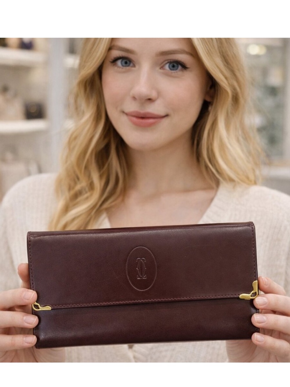 Cartier Vintage Must de Cartier Bordeaux long trifold wallet